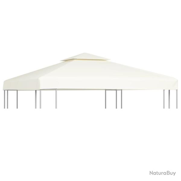 Recouvrement de remplacement d'auvent 310 g/m� 3x3m Blanc cr�me