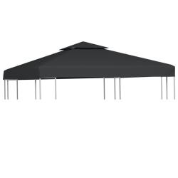 Recouvrement de remplacement d'auvent 310 g/m&sup2; 3x3 m Gris fonc&eacute;