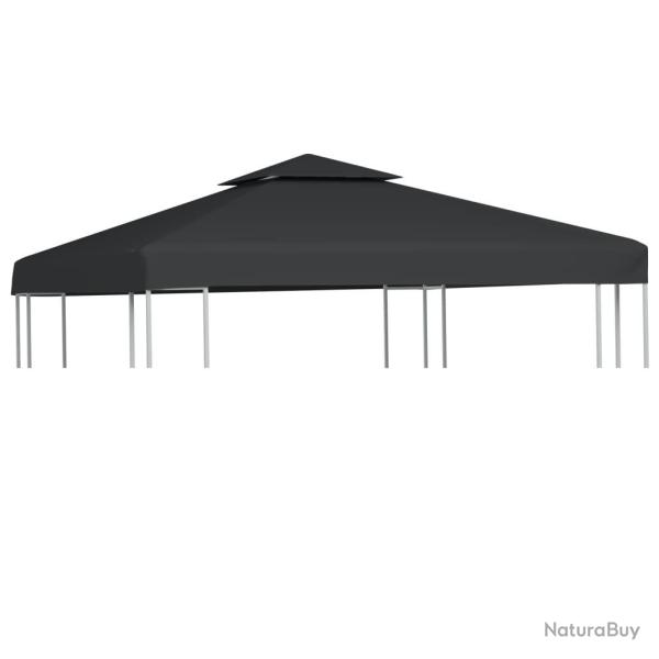 Recouvrement de remplacement d'auvent 310 g/m� 3x3 m Gris fonc�