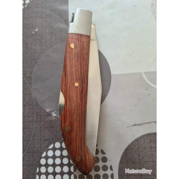 COUTEAU PLIANT 22 CM MANCHE BOIS       CRAN DE S�RET�  - STAINLESS