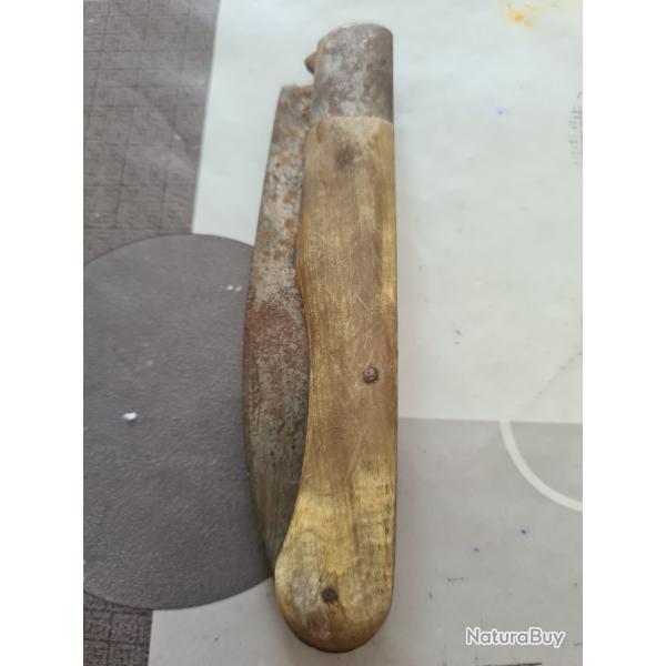 COUTEAU PLIANT ANCIEN - 19,5 CM                  MANCHE EN CORNE