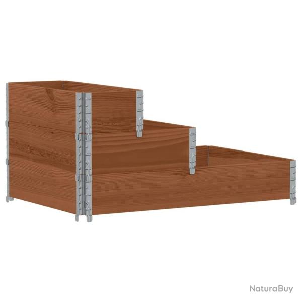 Jardini�re bac lit sur�lev� plantes fleurs terrasse jardin � 3 niveaux 120 x 80 cm bois pin massif