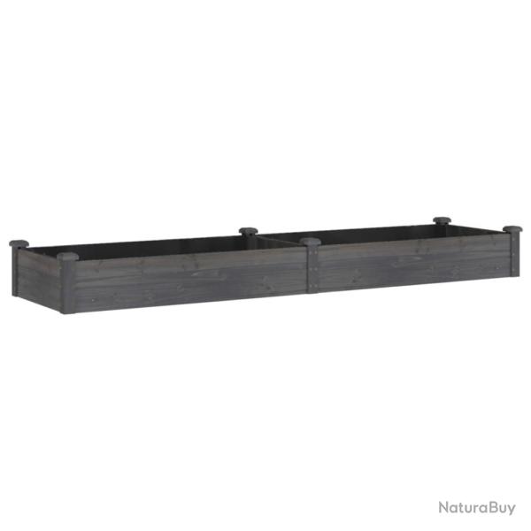 Jardini�re bac lit sur�lev� plantes fleurs terrasse jardin de jardin doublure 240 x 60 x 25 cm bois