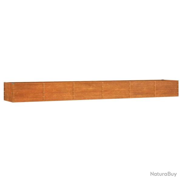 Jardini�re bac lit sur�lev� plantes fleurs terrasse jardin de jardin rouill� 480 x 80 x 45 cm acier