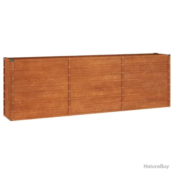 Jardini�re bac lit sur�lev� plantes fleurs terrasse jardin de jardin rouill� 240 x 40 x 77 cm acier