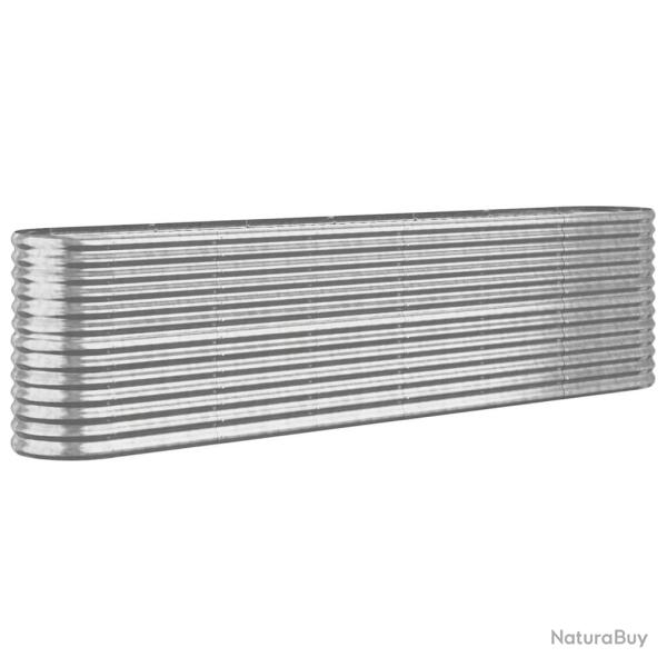 Jardini�re bac lit sur�lev� plantes fleurs terrasse jardin de jardin acier enduit de poudre argent�