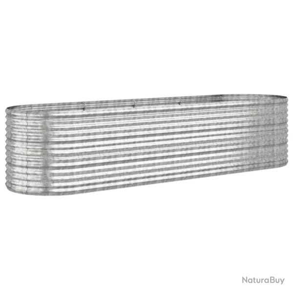 Jardini�re bac lit sur�lev� plantes fleurs terrasse jardin de jardin acier enduit de poudre argent�