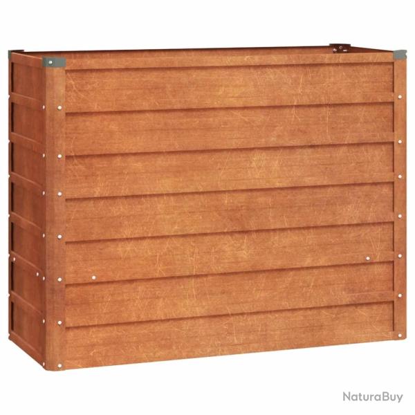 Jardini�re bac lit sur�lev� plantes fleurs terrasse jardin de jardin rouill� 100 x 40 x 77 cm acier