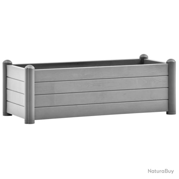 Jardini�re bac lit sur�lev� plantes fleurs terrasse jardin de jardin PP pierre 100 x 43 x 35 cm gri
