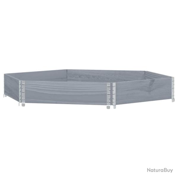 Jardini�re bac lit sur�lev� plantes fleurs terrasse jardin hexagonale 160 x 160 cm bois de pin mass