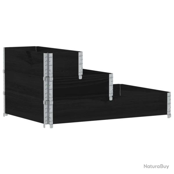 Jardini�re bac lit sur�lev� plantes fleurs terrasse jardin � 3 niveaux 120 x 80 cm bois de pin mass