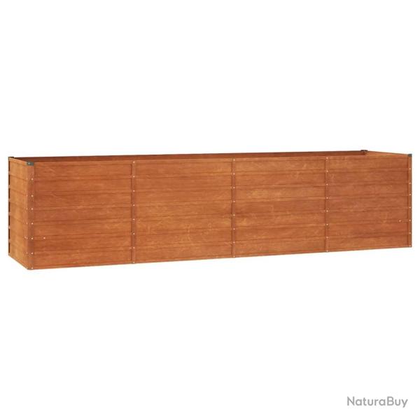 Jardini�re bac lit sur�lev� plantes fleurs terrasse jardin de jardin rouill� 320 x 80 x 77 cm acier