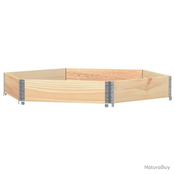 Jardini�re bac lit sur�lev� plantes fleurs terrasse jardin hexagonale 160 x 160 cm bois de pin mass