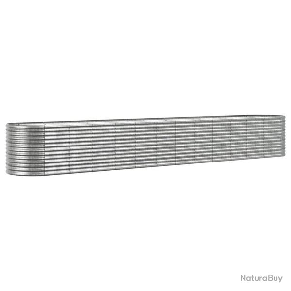 Jardini�re bac lit sur�lev� plantes fleurs terrasse jardin de jardin acier enduit de poudre argent�