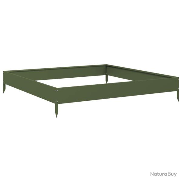 Jardini�re bac lit sur�lev� plantes fleurs terrasse jardin de jardin olive 100 x 100 x 18,5 cm acie