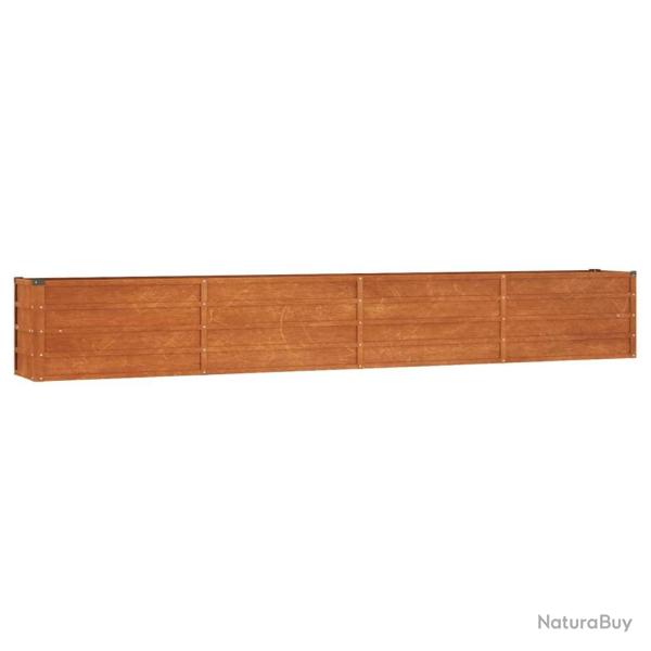 Jardini�re bac lit sur�lev� plantes fleurs terrasse jardin de jardin rouill� 320 x 40 x 45 cm acier
