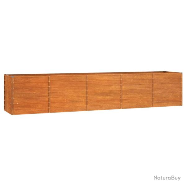 Jardini�re bac lit sur�lev� plantes fleurs terrasse jardin de jardin rouill� 400 x 80 x 77 cm acier