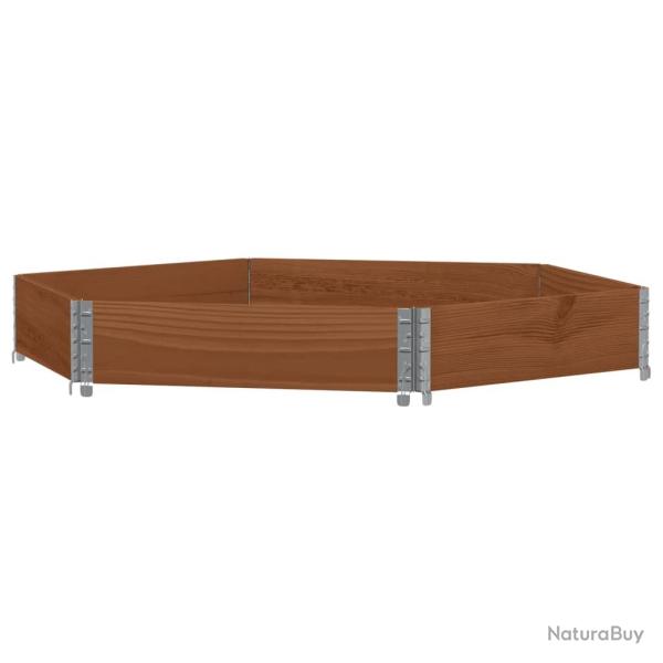 Jardini�re bac lit sur�lev� plantes fleurs terrasse jardin hexagonale 160 x 160 cm bois pin massif