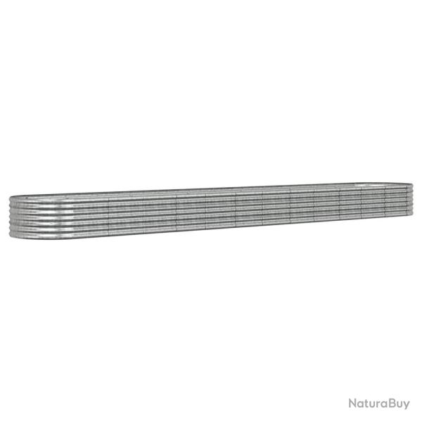 Jardini�re bac lit sur�lev� plantes fleurs terrasse jardin de jardin acier enduit de poudre argent�