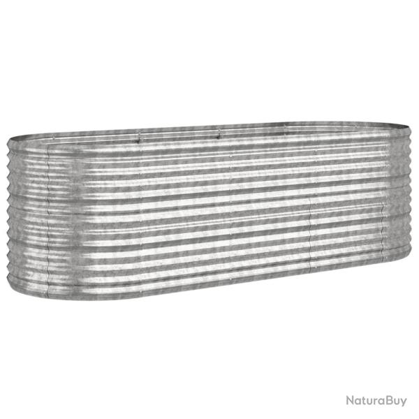 Jardini�re bac lit sur�lev� plantes fleurs terrasse jardin de jardin acier enduit de poudre argent�