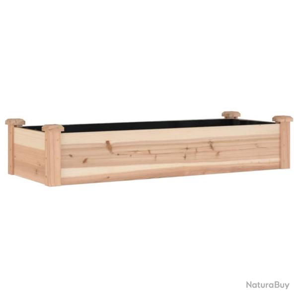 Jardini�re bac lit sur�lev� plantes fleurs terrasse jardin de jardin doublure 120 x 45 x 25 cm bois