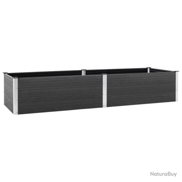 Jardini�re bac lit sur�lev� plantes fleurs terrasse jardin de jardin 200 x 100 x 54 cm WPC gris 02_