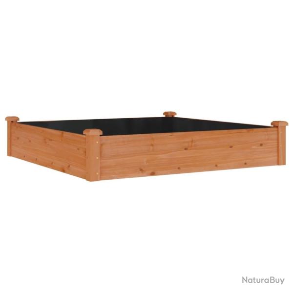 Jardini�re bac lit sur�lev� plantes fleurs terrasse jardin de jardin doublure 120 x 120 x 25 cm boi