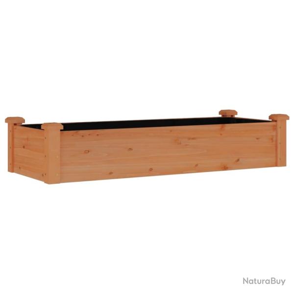 Jardini�re bac lit sur�lev� plantes fleurs terrasse jardin de jardin doublure 120 x 45 x 25 cm bois