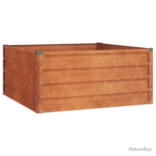 Jardini�re bac lit sur�lev� plantes fleurs terrasse jardin de jardin rouill� 100 x 100 x 45 cm acie