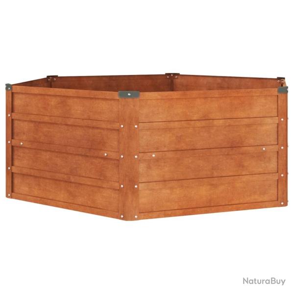 Jardini�re bac lit sur�lev� plantes fleurs terrasse jardin de jardin rouill� 129 x 129 x 45 cm acie