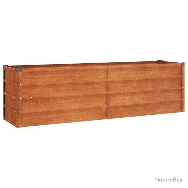 Jardini�re bac lit sur�lev� plantes fleurs terrasse jardin de jardin rouill� 160 x 40 x 45 cm acier