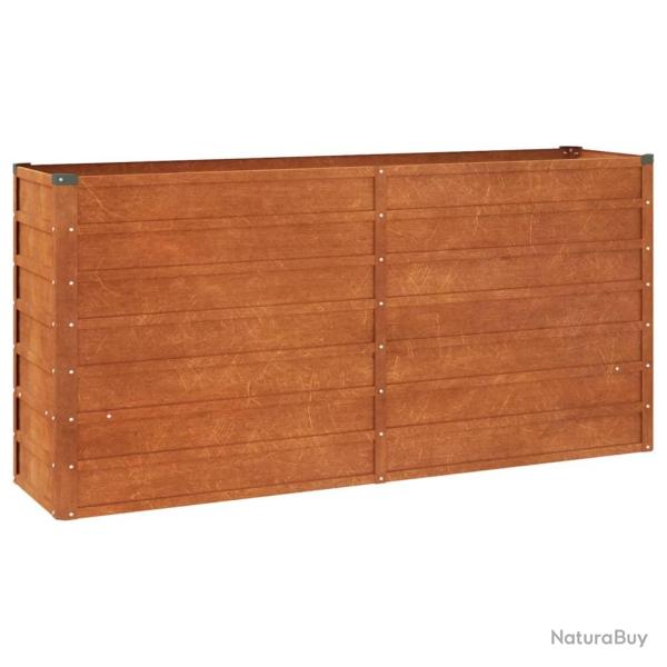 Jardini�re bac lit sur�lev� plantes fleurs terrasse jardin de jardin rouill� 160 x 40 x 77 cm acier