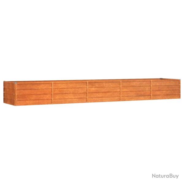 Jardini�re bac lit sur�lev� plantes fleurs terrasse jardin de jardin rouill� 400 x 80 x 45 cm acier