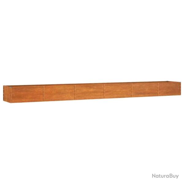 Jardini�re bac lit sur�lev� plantes fleurs terrasse jardin de jardin rouill� 600 x 80 x 45 cm acier
