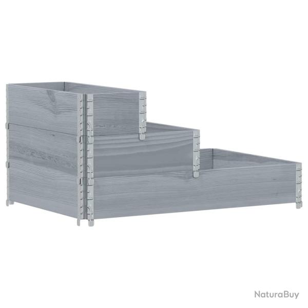 Jardini�re bac lit sur�lev� plantes fleurs terrasse jardin � 3 niveaux 120 x 80 cm bois de pin mass