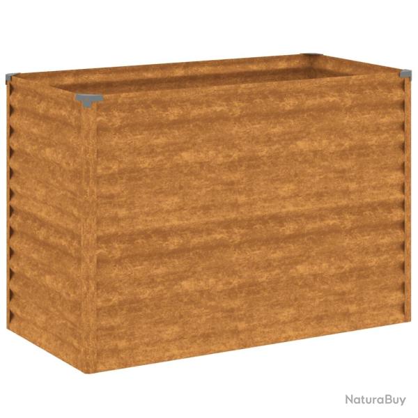 Jardini�re bac lit sur�lev� plantes fleurs terrasse jardin de jardin 100 x 50 x 69 cm acier corten