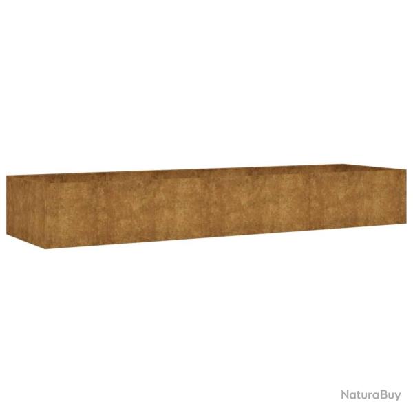 Jardini�re bac lit sur�lev� plantes fleurs terrasse jardin de jardin 280 x 80 x 40 cm acier corten