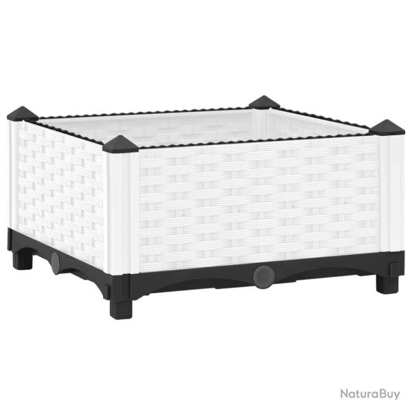 Jardini�re bac lit sur�lev� plantes fleurs terrasse jardin 40 x 40 x 23 cm polypropyl�ne blanc 02_0