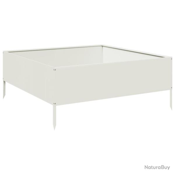 Jardini�re bac lit sur�lev� plantes fleurs terrasse jardin de jardin 100 x 100 x 25 cm acier blanc
