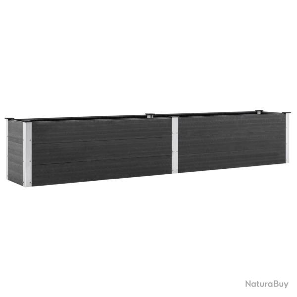 Jardini�re bac lit sur�lev� plantes fleurs terrasse jardin de jardin 200 x 50 x 54 cm WPC gris 02_0