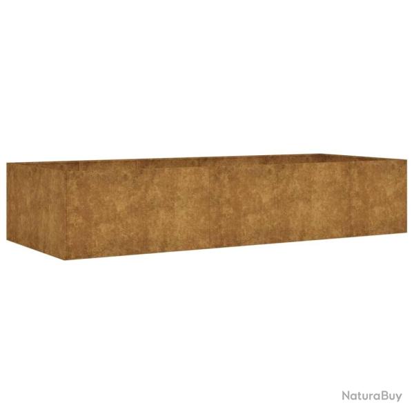 Jardini�re bac lit sur�lev� plantes fleurs terrasse jardin de jardin 200 x 80 x 40 cm acier corten