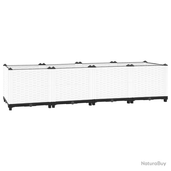 Jardini�re bac lit sur�lev� plantes fleurs terrasse jardin 160 x 40 x 38 cm polypropyl�ne gris 02_0