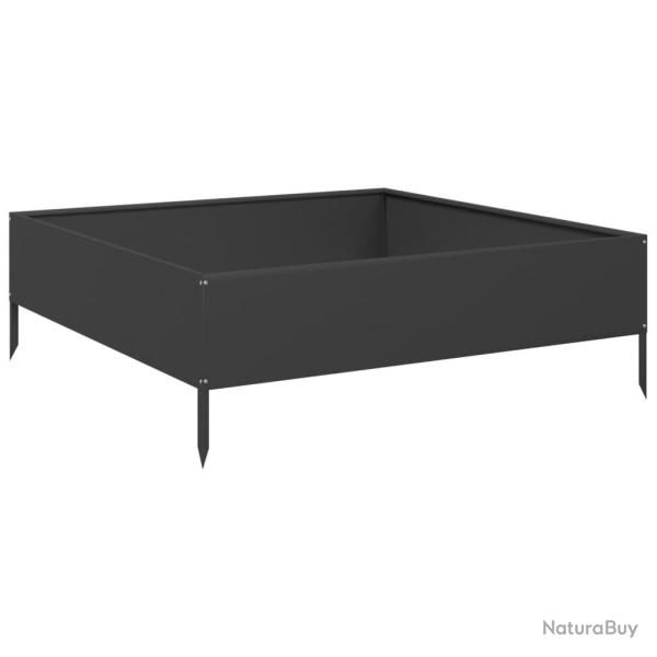 Jardini�re bac lit sur�lev� plantes fleurs terrasse jardin de jardin 100 x 100 x 33,5 cm acier noir
