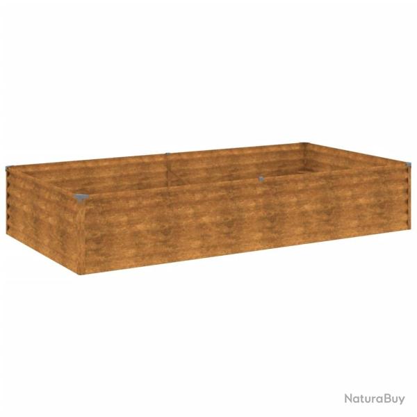 Jardini�re bac lit sur�lev� plantes fleurs terrasse jardin de jardin 195 x 100 x 36 cm acier corten