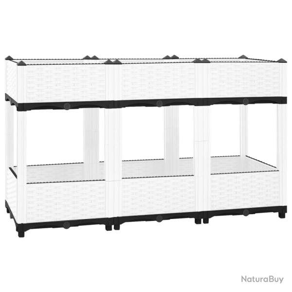 Jardini�re bac lit sur�lev� plantes fleurs terrasse jardin 120 x 40 x 71 cm polypropyl�ne gris 02_0