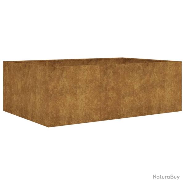 Jardini�re bac lit sur�lev� plantes fleurs terrasse jardin de jardin 120 x 80 x 40 cm acier corten