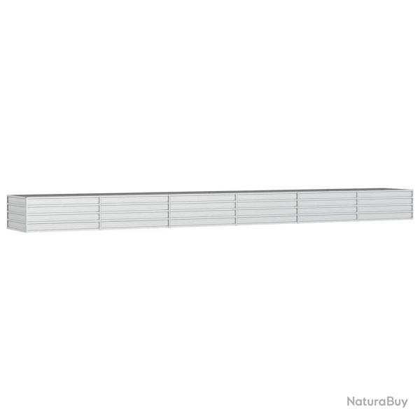 Jardini�re bac lit sur�lev� plantes fleurs terrasse jardin de jardin 600 x 80 x 45 cm acier galvani