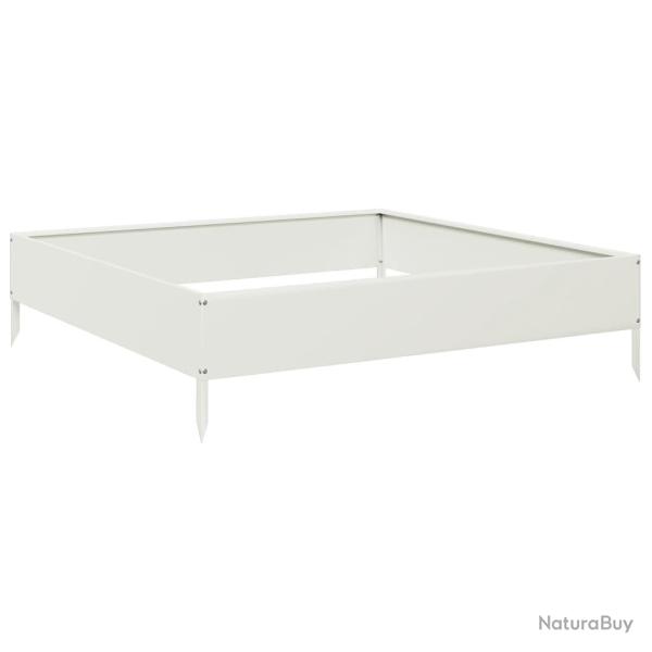Jardini�re bac lit sur�lev� plantes fleurs terrasse jardin de jardin 100 x 100 x 26 cm acier blanc