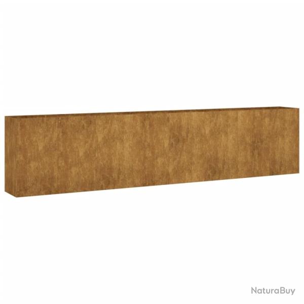 Jardini�re bac lit sur�lev� plantes fleurs terrasse jardin de jardin 360 x 40 x 80 cm acier corten