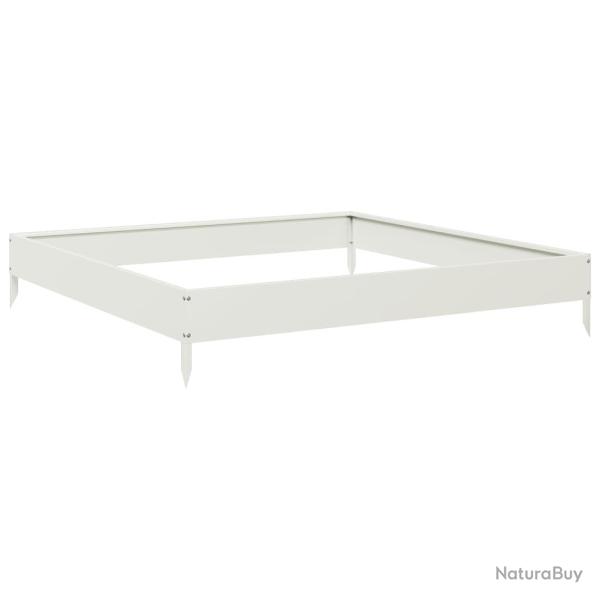Jardini�re bac lit sur�lev� plantes fleurs terrasse jardin de jardin 100 x 100 x 18,5 cm acier blan